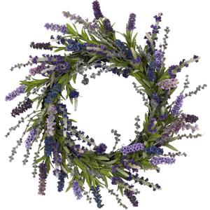 Nearly Natural 4785 Lavender Wreath, 20-Inch, Purple