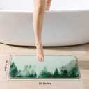 ORTIGIA Misty Forest Bathroom Rug, 16x24 Green Thin Bath Mat Doormat Floor Mat Absorbent Quick Dry Non Slip, Diatomaceous Mud Mats with Rubber Backing for Shower Tub Sink Laundry Kitchen Doorway