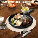 ADRIMER Placemats, Heat Resistant Round Placemats Set of 12 Washable, Waterproof Table Mats, Wipeable Faux Leather Place Mats for Kitchen, Dining Room, Beige