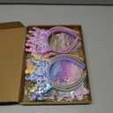 Hollowfly 12 Pcs Princess Party Favors Including 6 Glitter Star Fairy Wands and 6 Sequin Princess Crown Headbands for Girls Birthday Party Gifts
