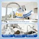 KLLEYNA Pull-Down Faucet-Mount Water Filters - (22 Adapters) Swivel 720 Sink Tap Filtration, ACF Reduce 99% Chlorine for Great Taste, 528 Gallon Purifier Kitchen/Bathroom,High Pressure 2-Mode Spray