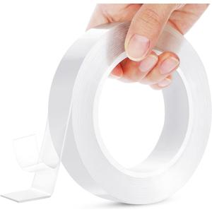 Double Sided Tape Heavy Duty, Clear Removable Mounting Tape, Multipurpose Strong Transparent Adhesive for Home Office Walls Decor, Poster Hanging, Carpet, Automotive Trim, DIY Projects (155in x 1in)