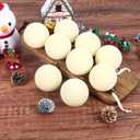 6 Pcs Velvet Christmas Balls Bulk Shatterproof Plastic Christmas Tree Decorations for Decorative Hanging Baubles (6, Beige, 3.94Inch)
