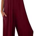 Dokotoo Women's Loose Sleeveless Jumpsuits Adjustable Spaghetti Strap Stretchy Long Pant Romper Jumpsuit with Pockets (XX-Large)