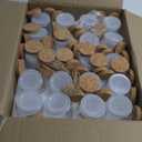 40 Pack 7 oz Glass Yogurt Jars with Cork Lids and PE Lids, Small Glass Pudding Jars, Glass Jars for Wedding Favors, Milk, Jams and DIY Gift, Label, Tags and Twine included