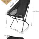 High Back Camping Chair, Carbon Fiber Frame 2.7 lbs Lightweight | ultralight camping chair carbon fiber frame portable ultra light support up to 330 lbs 600D Oxford fabric easy to clean