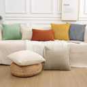 Simmore Decorative Throw Pillow Covers 24x24 Set of 2, Soft Natural Plush Flannel Double-Sided Fluffy Couch Euro Sham Pillow Covers for Sofa Living Room, Grey