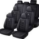 Car Seat Cover 6 Seats for Ford Explorer 2000-2026, Waterproof Durable Premium Leather Car Seat Protector, Comfortable Anti-Slip Stylish Sport Seat Cover(6 Seats Standard,Black)