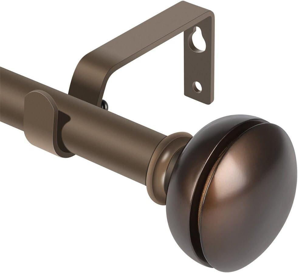 curtain rod 36-72 inch,3/4 inch Decorative, Polished Bronze Finial