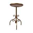 Round Side Table, Small Metal Drink Table for Small Spaces, Modern Martini Table for Living Room, Bedroom, Corners, and Office (Copper)