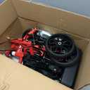 Lightweight Knee Scooter Crutch Alternative, Foldable & Adjustable Knee Scooter for Adults for Foot Surgery, Steerable Knee Walker with Detachable Storage Basket, Includes DIY Stickers-Hot Red