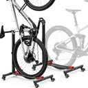 VEVOR Bike Stand 2 Pack, Freestanding Vertical & Horizontal Bike Storage Rack, with Lockable Casters, Height Adjustable Carbon Steel Upright Garage Bicycle Floor Stand, for 20-29 in Wheels, Black