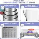 Magnetic Measuring Cups and Spoons Set, 5 Stainless Steel Measuring Cups for Dry and Liquid Ingredients, 7 Magnetic Measuring Spoons, 3 Plastic Measuring Cup with 1 Measuring Conversion Chart