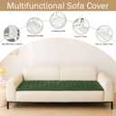 hyha Couch Covers for Dogs Washable, Non Slip Plush Dog Sofa Protectors, Fuzzy Pet Couch Covers for 3 Cushion Sofa Pet Friendly (Dark Green, 27.6" x 47")