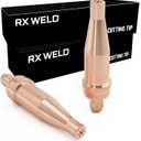 RX WELD 2-1-101 Acetylene Cutting Torch Tips, Fit V-Style Heavy Duty Torch - Pack of 2