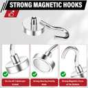 3 x TOP MAGNETS Magnetic Hooks, 2025 Cruise Cabins Ship Essentials 50Lbs Strong Heavy Duty Magnets 12Pcs Magnet Hook for Classroom Home Refrigerator Door Fridge Camping Hanging (Silver)