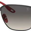 Ray-Ban RB3673M Scuderia Ferrari Collection Square Sunglasses, Matte Black/Grey Gradient Dark Grey, 56 mm
