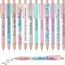 Glenmal 12 Pieces Glitter Funny Word Ballpoint Pens Funny Negative Pens for Adults Novelty Fun Humorous Sayings Office Supplies for Co Worker Colleague Office Supplies(Snarky)