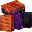 Sunnymove 30 Pcs Large Iridescent Gift Bags Decorations Holographic Party Favor 9 x 7" Iridescent Glitter Paper Wrapped Goodie Bags with Handles for Birthday Bachelorette Christmas Party Supplies (Purple, Gold, Black)