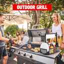 Grill Caddy for Outdoor Grill, BBQ Caddy with Camping Paper Towel Holder and Plate Holder, Picnic Utensil Condiment Kitchen Organizer for Camper, RV Patio Tailgate Essentials, Grilling Gifts for Men