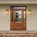 Brass Outdoor Wall Light Fixtures, Exterior Waterproof Lanterns, Porch Wall-Mounted Lights with E26 Socket and Glass Shade Modern Rustproof Wall Sconces for Yard, Front Door & Entryway.2-Pack