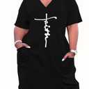 YeGine Women's Plus Size Casual Midi Dresses Short Sleeve T Shirt Dress with Pockets Black 3XL