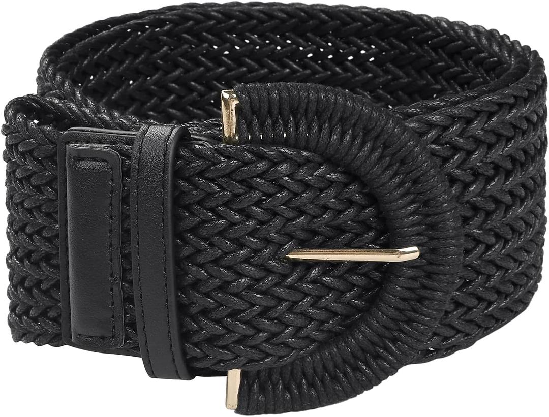 Allegra K Womens Plus Size Extra-Wide Woven Waist Belts Braided Belts for Dress Chunky Buckle