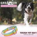 ADITYNA Cotton Dog Collar with AirTag Holder - Heavy-Duty Metal Buckle, Breathable, Easy Adjustable for Medium & Large Breeds - for Walking, Training (Pastel Paradise, Fits 15-21" Necks)