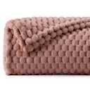 BEDELITE Valentine Day Fleece Blanket, 3D Jacquard Decorative Dusty Pink Twin Size, Soft and Cozy Warm Plush Fuzzy Throw All Seasons Suitable, 60x80Inches