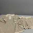 Tankaneo Womens Sweater Set 2 Piece Outfits Oversized 3/4 Sleeve V Neck Knit Tops High Waisted Shorts Lounge Sets, XS