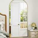 Suidia Full Length Mirror, 58"x22" Floor Standing Mirror Freestanding, Full Body Mirrors with Stand for Bedroom, Hanging Mounted for Living Room Cloakroom, Gold, Arched Style