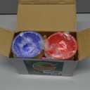 JoyServe Ice Cream Bowls and Spoons Set - (Pack of 6) Reusable Plastic Ice Cream Cups and Waffle Cone Shaped Spoons for Dessert, Frozen Yogurt, Gelato, Birthday Party Decorations