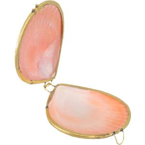 COHEALI Box the home decor ring case desktop decor small necklace container jewelry organizer shell jewelry case chic pearl clam scallop decorate natural freshwater shells (6.5x6cm, Random Color)