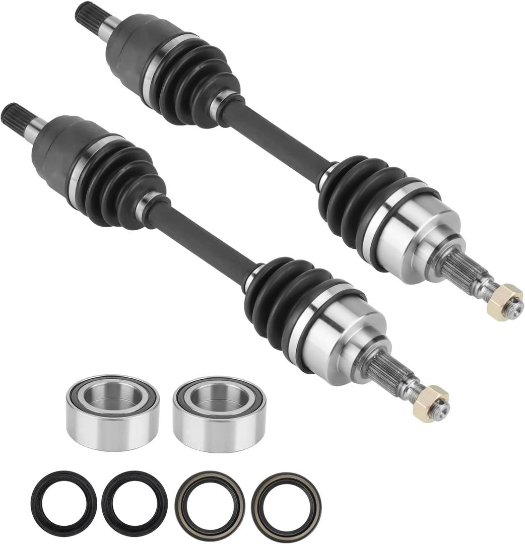 Front CV Axle & Wheel Bearing Combo Kit for Honda FourTrax Rancher 350 / TRX350 2000 2001 2002 2003 2004, Left + Right Drive Shaft Assembly Set Replace for 42250-HN5-671 42350-HN5-671