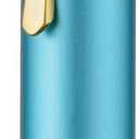 HONG DIAN M2 Black Forest Mini Fountain Pen, Medium Soft Nib & Sleek Shape Aluminium Short Pocket Travel Pen (Lake Blue)