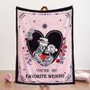 Janzza Romantic Love Blanket - Light Pink Throw Blanket for Men Women Girlfriend Boyfriend Couple, I Love You Gift for Him/Her Wedding, Engagement, Birthday, Valentines Day 50"x 60"