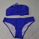 beautyin Swimsuits for Women High Neck Halter Cross Back Bikini Set Bathing Suit Royal Blue L