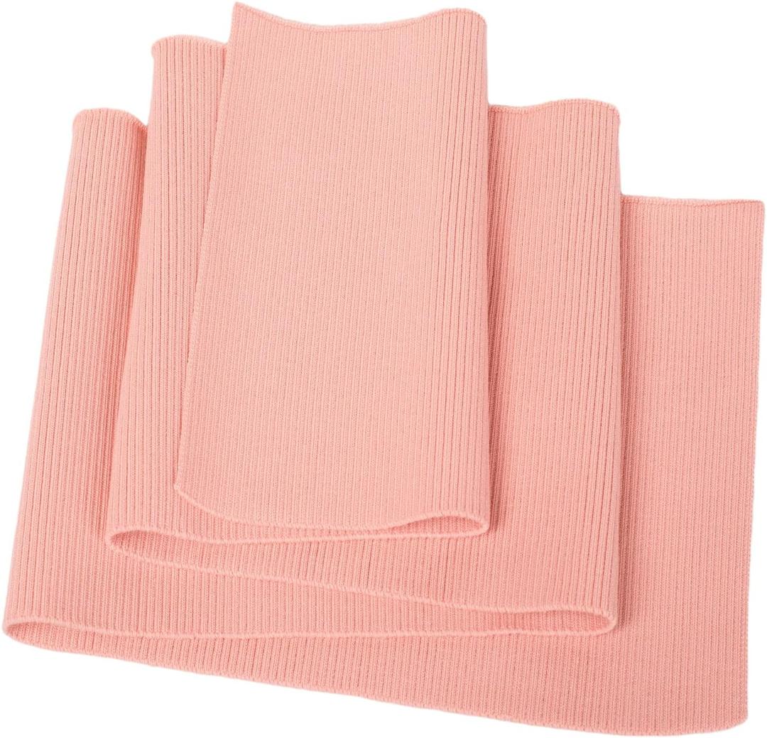 TinaKim Ribbing Fabric for Neckline, Make Jackets Waistbands Cuffs Material (Skin Pink, 36x6in)