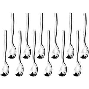 Yesdate Set of 12 Stainless Steel Gelato/Ice Cream Spoons, Yogurt Dessert Spoons 5.5-INCH