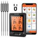 500FT Digital Meat Thermometer with Multy Probes Bluetooth Kitchen Thermometer for Smoker Grilling Oven (FS66N)