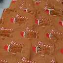 Orgonite Christmas Pillow Covers Set of 2, 18x18 Decorative Throw Pillowcases Soft Plush Faux Wool Cushions for Home Patio Sofa Couch (Gingerbread Man)