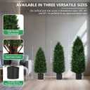 Yangrass 2Pack Artificial Topiary Cedar Trees, 4FT Artificial Cedar Pine Tree Potted UV Rated Plant Fake Plants Tall Artificial Plants Shrubs for Indoors Outdoors