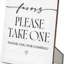 Wedding Favors Sign, Please Take One Sign, Baby Bridal Shower Favor Wooden Stand Signs 5"X7", Wedding Table Decorations for Reception Ceremony Home Party(5x7 Inch)