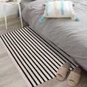 LEEVAN Black and White Striped Outdoor Rug Runner 2x4 Layering Doormat Farmhouse Front Porch Rug Cotton Woven Washable Throw Carpet for Hallway/Front Steps/Bathroom/Kitchen/Home Entrance