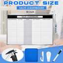 Lincia Sales Leaderboard Dry Erase Whiteboard Magnetic Dry Erase Board with Lines Sliding Marker Tray Aluminum Frame White Board Planner for Wall Sales Performance Recording Tracking Office Supplies