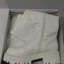 DREAM PAIRS Knee High Boots, Comfortable Chunky Platform Round-Toe Side Zip Boots for Women (6, White)