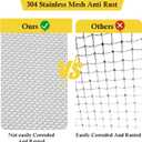 fowong 304 Stainless Steel Mesh Window Screen Roll 35INx10FT Silver Metal Window Screen Replacement, Wire Mesh for Door, Patio, Porch, Chicken Pet Cages, DIY, Easy to Cut and Install (20 x 22 Mesh)