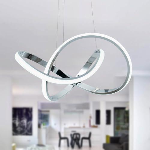 MAYNA LED Pendant Light with Irregular Ring Lights, 6000K White