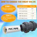 PVC True Union Check Valve, 3/4 Slip Swing Full Port Utility Check Valve, Sch80 Socket Pool Ball Check Valve for Backflow Prevention