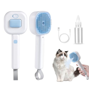 Pack of 2 Cat Steam Brush，3 In 1 combs for indoor cats，pet steam brush for shedding,Dog shedding for Long and Short Hair Dogs and Cats Pet Grooming Brush Remove Tangled Loose Hair (Blue)